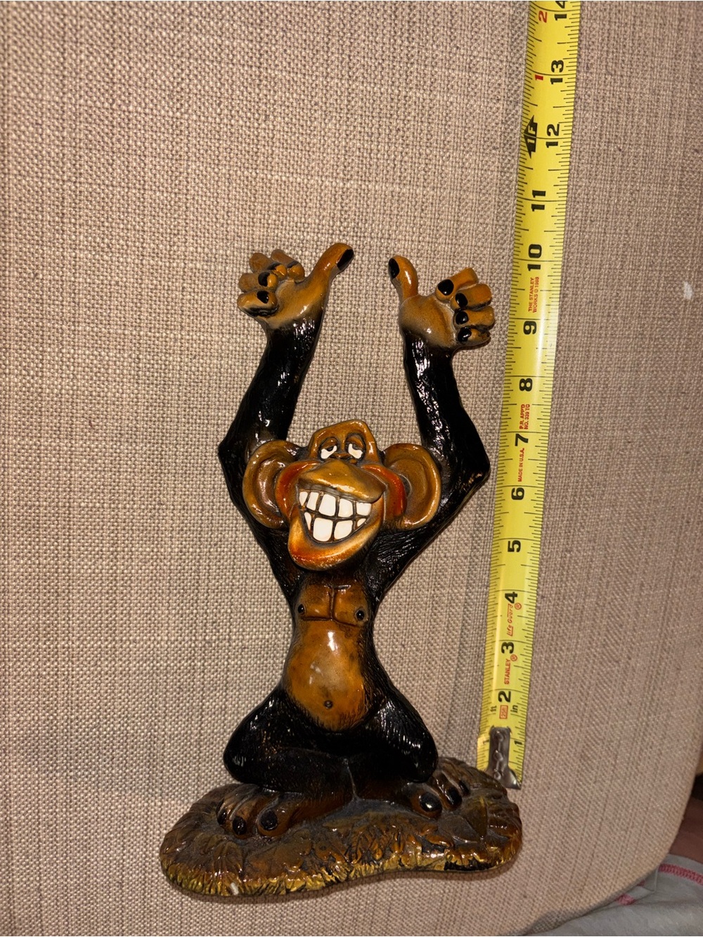 Whimsical Smiling Monkey Statue – Brown and Black Natures Zoo Collection.